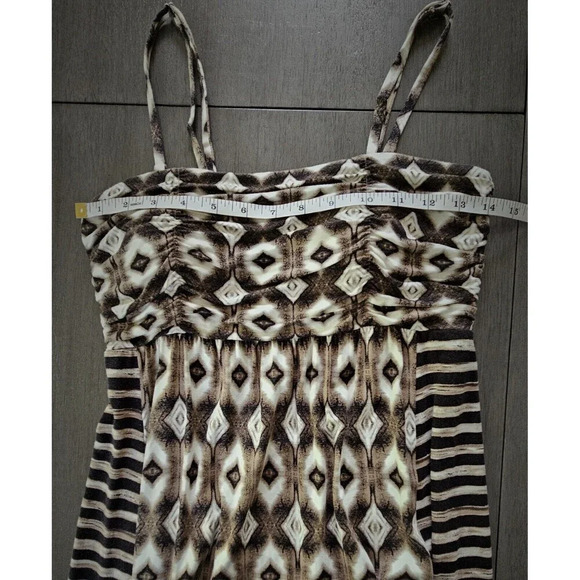 Soma Brown Aztec Maxi Dress Convertable Straps Strapless Medium - Picture 4 of 8